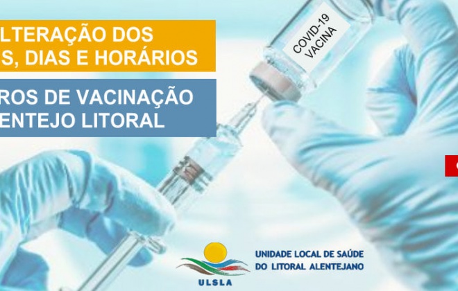 Vacinação contra a Covid-19 passa para os Centros de Saúde do Litoral Alentejano