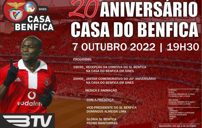Casa do Benfica de Sines tem nova direção e comemora o 20.º aniversário a 7 de outubro