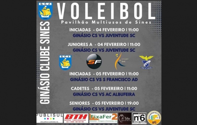 Multiusos de Sines recebe vários jogos de Voleibol neste fim de semana