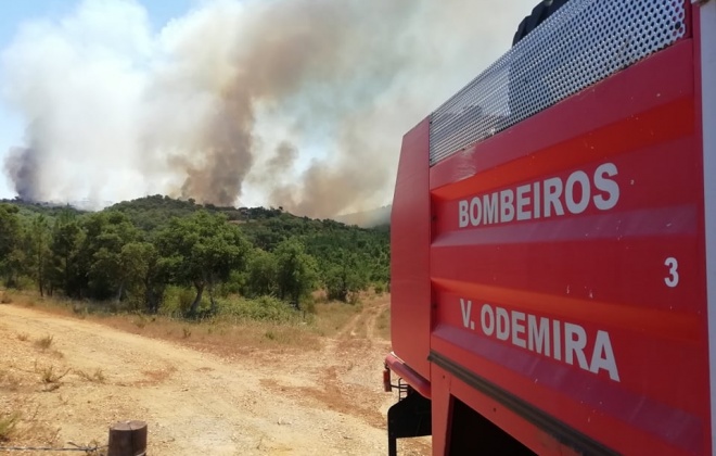 Bombeiros combatem incêndio em Saboia