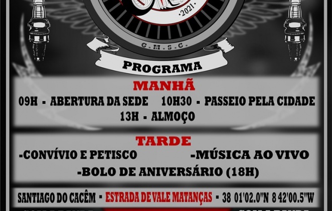Grupo Motard de Santiago do Cacém comemora o 2.º aniversário no sábado