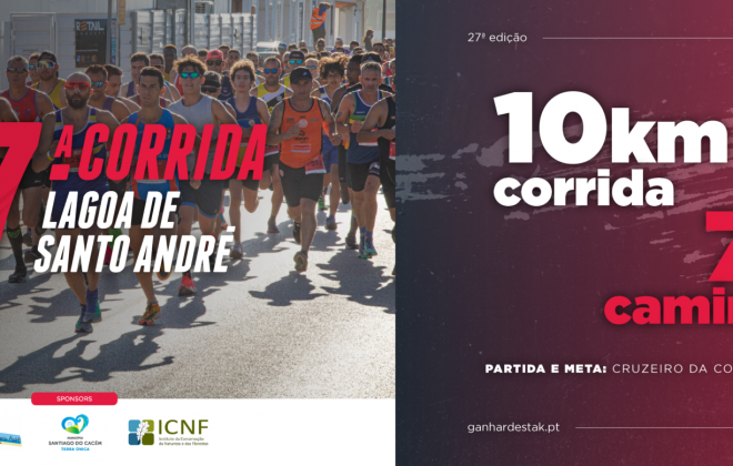 27.ª Corrida da Lagoa de Santo André realiza-se dia 13 de julho de 2024