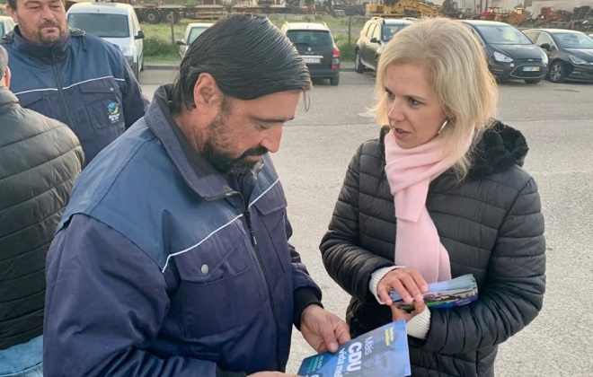 Ana Mendes em contacto com os trabalhadores no Estaleiro Municipal de Alcácer do Sal