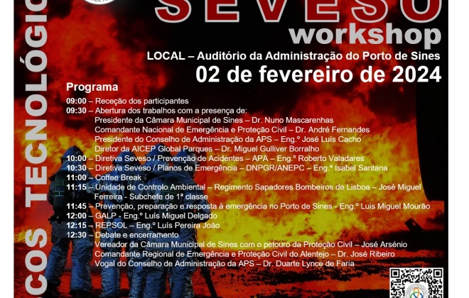 Sines recebe amanhã o workshop “Riscos Tecnológicos – Industrias Seveso”