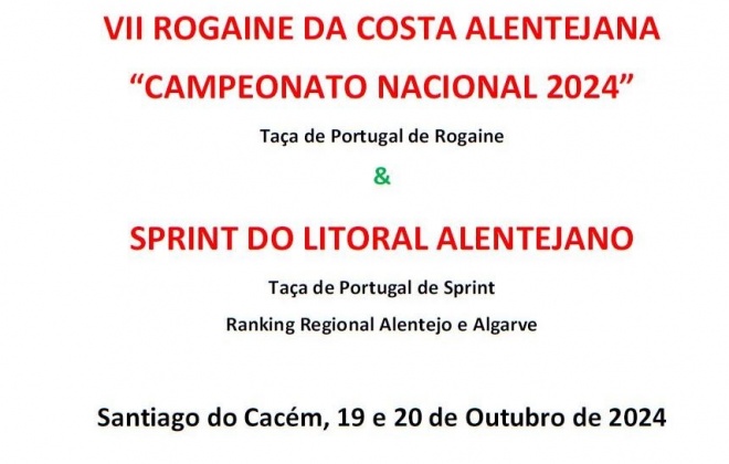 Santiago do Cacém recebe VII Rogaine da Costa Alentejana – Campeonato Nacional de Rogaine 2024