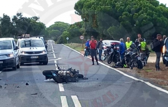 Despiste de mota provoca um ferido em Melides no concelho de Grândola