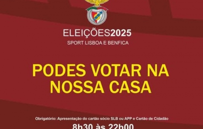 Sócios do Benfica podem votar no sábado em Grândola, Sines e Odemira