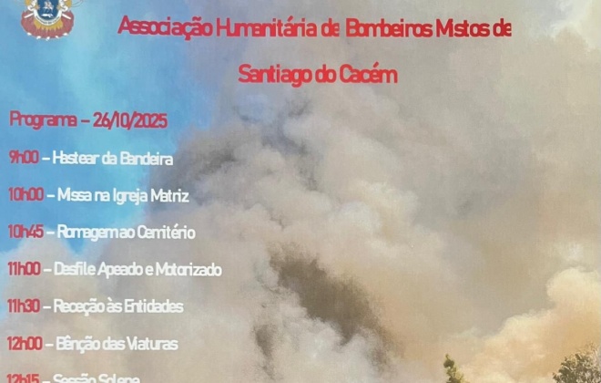 Bombeiros de Santiago do Cacém comemoram o 112.º aniversário neste domingo