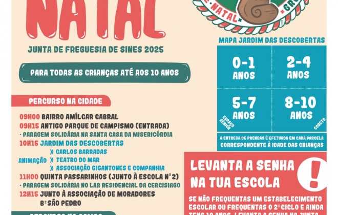 Iniciativa "Prendas de Natal 2025" realiza-se dia 7 de dezembro em Sines
