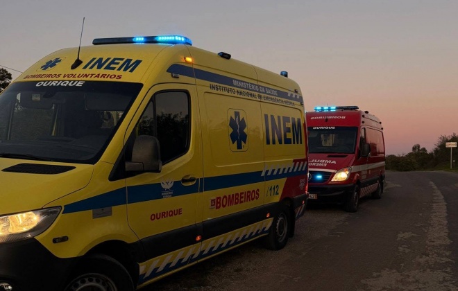 Acidente na EN123 em Ourique mobiliza helicóptero do INEM e faz dois feridos graves