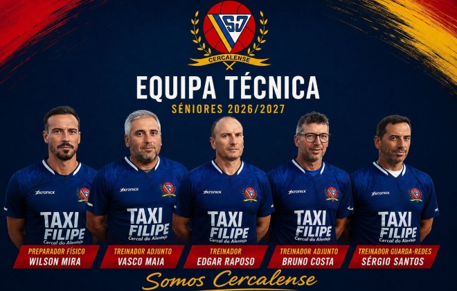 Edgar Raposo lidera nova equipa técnica da Juventude Cercalense para a época 2026-2027